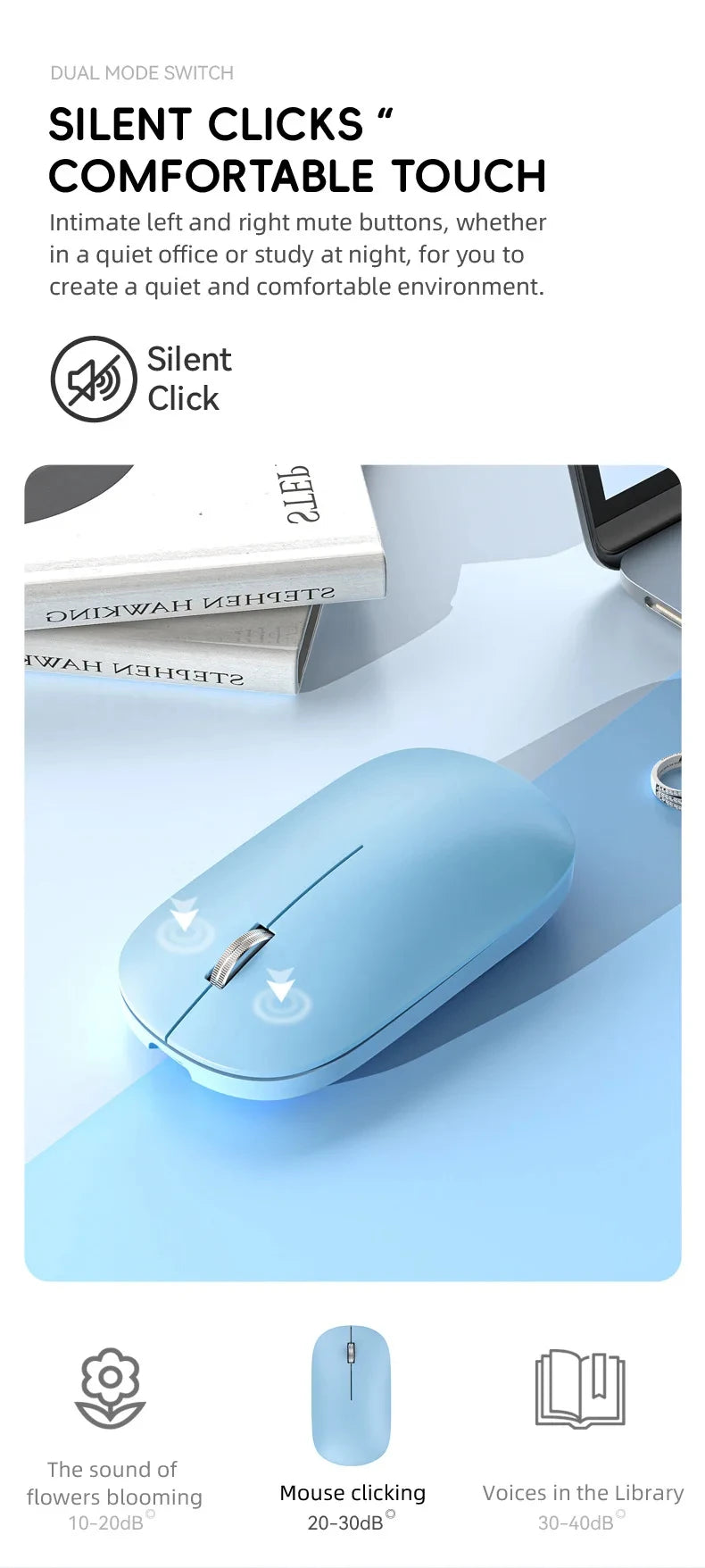 New Wireless Mouse Type-C Charging Silent Click Portable Office Ergonomic Laptop Universal Lightweight Office Game No-Noise 2026