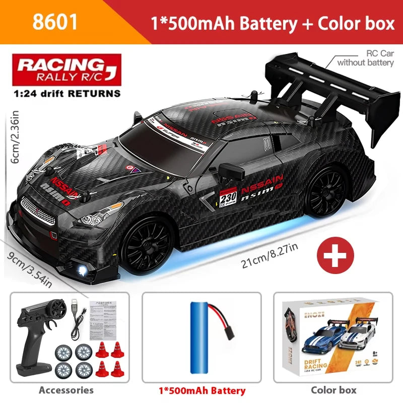 4WD Remote Control Car RC Drift 1:24 20KM/H High Speed Vehicle with LED Lights Racing Sport Toy for Adults Boys Girls Kids Gifts