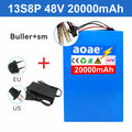 48V Battery Electric Scooter 13S8P 20Ah 18650 Grade-A Cells Battery Pack 2000W Built-in 50A BMS Long Range Safe & Durable