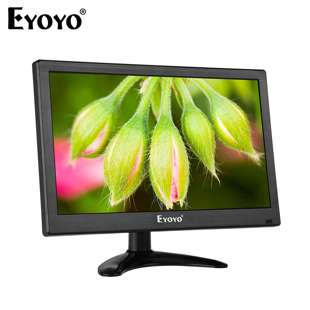 Eyoyo 12 Inch CCTV Surveillance Security Monitor HD 1920*1080 IPS LCD Home Office Desktop Display With Speaker VGA BNC USB Input