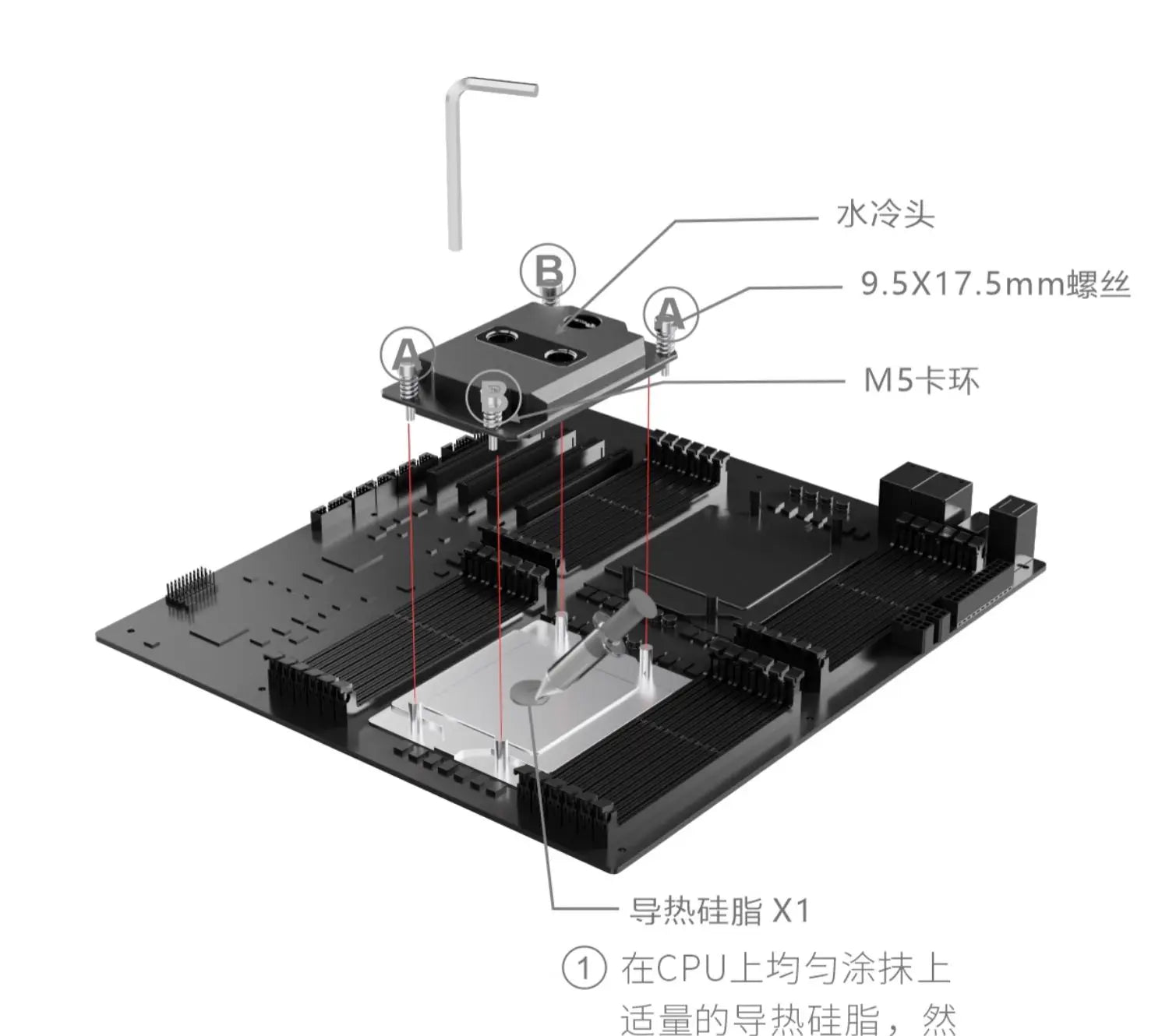 Bykski CPU-SP3-SR, CPU-SP5-SR CPU Water Block Use for AMD SP3 SP5 Server AI Cloud Computing Liquid Cooling All-Metal
