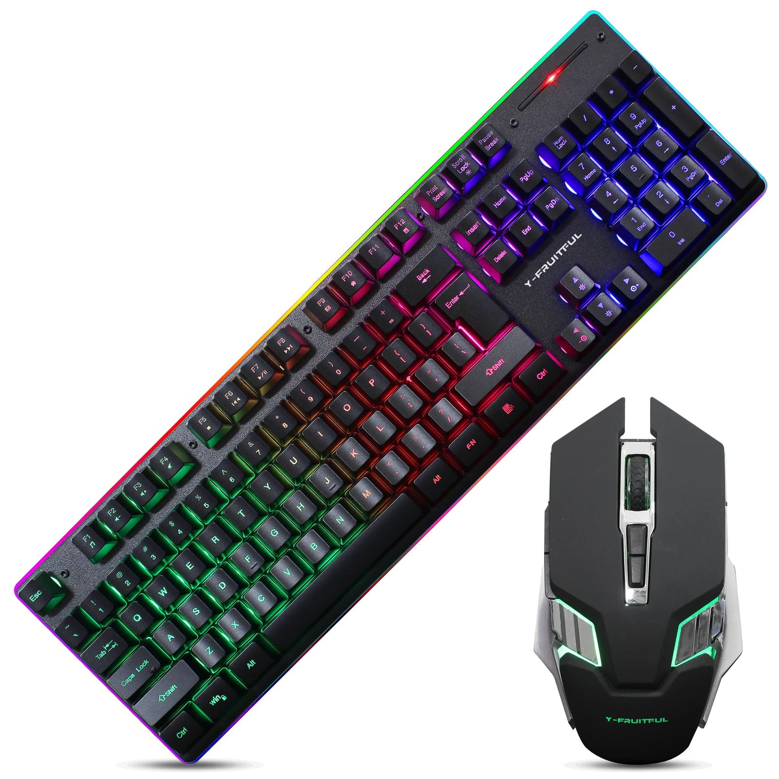 KM99Gaming Mechanical Keyboard Feel Rainbow LED Backlight USB Keyboard and Mouse Set Ergonomic for PC Laptop Computer Gamer