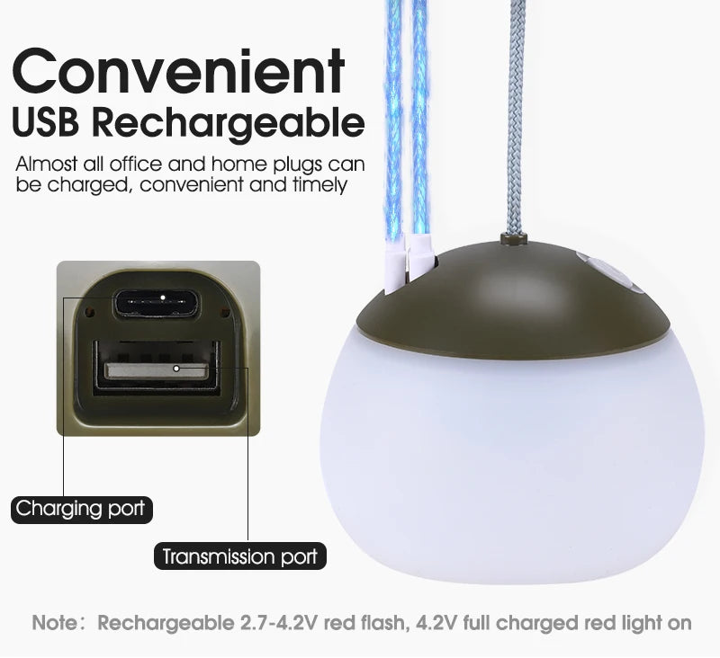 WEST BIKING Camping Tent Hanging Light Portable Camping Lanterns USB Rechargeable Led Light Camp Lamp for Outdoor Emergency