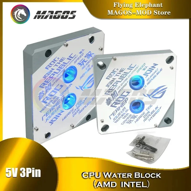 1700 CPU Water Block Mirror Surface ROG 5V ARGB SYNC Watercooler LGA1700 AM4 AM5 Platform Customized Available