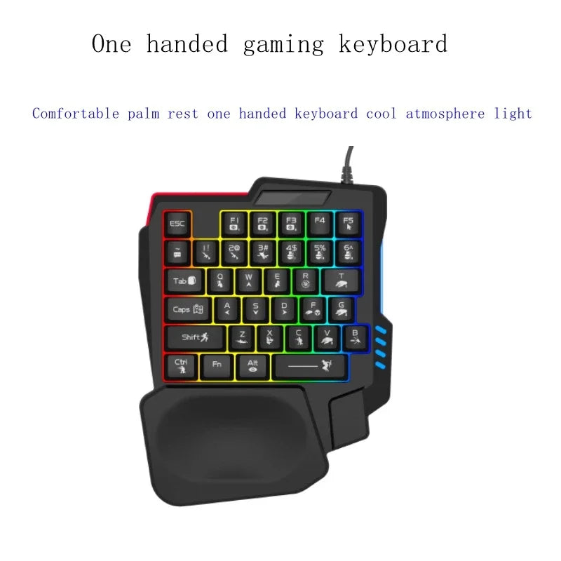 35 Keys Wired Gaming Mechanical Keyboard Desktop Pc Portable Usb Single Hand Keyboard Ultra-slim One Handedly Keyboard