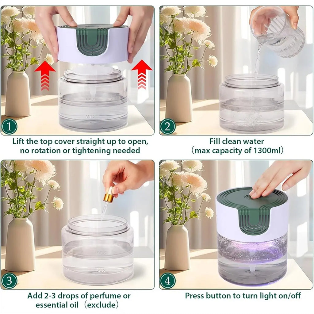 Water Air Purifiers for Home, Quiet Variable Speed Water Based Air Purifier with Night Light, for Home, Bedroom, EU Plug