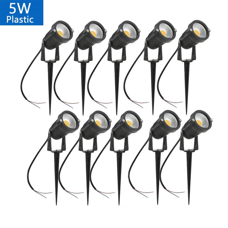 LED Garden Lawn Lamp 5W 10W 15W Outdoor Waterprof IP65 220V110V12V24V Landscape Spike Bulb Garden Path COB Lawn Spotlights