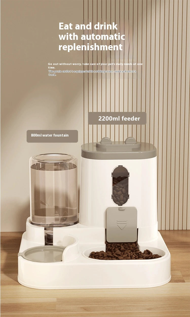 FF-6 Automatic Dog Cat Feeder and Water Dispenser Gravity Food Feeder and Waterer Set with Pet Food Bowl Universal Pet Products