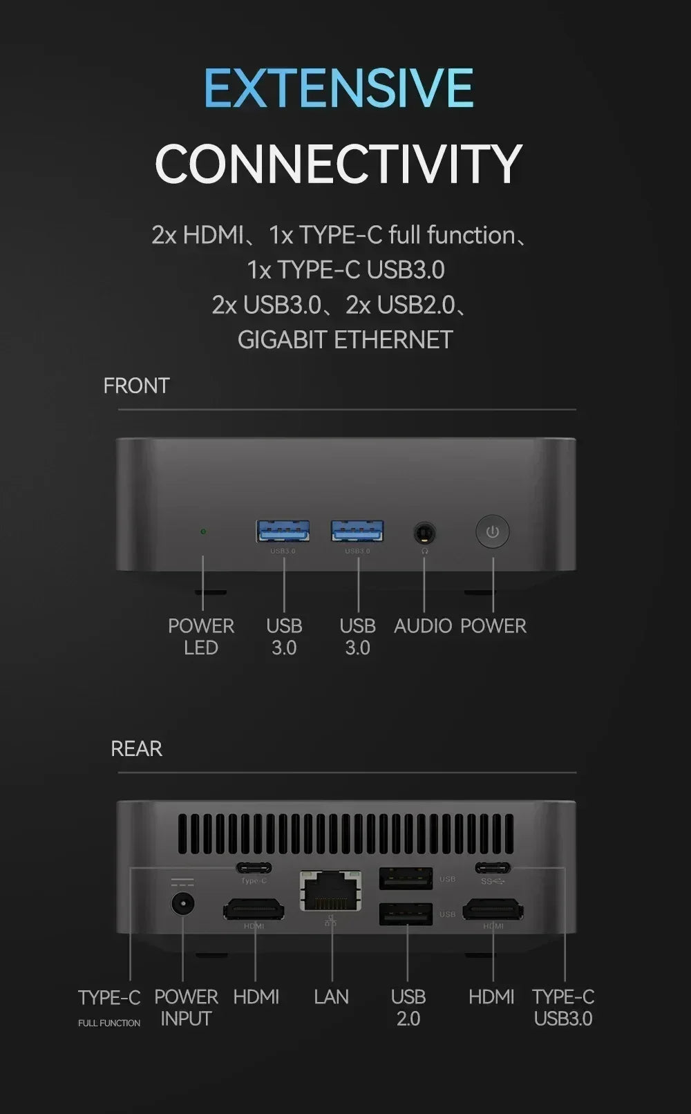 Portable Gamer Desktop Mini PC Intel Core i9 9900U 16G RAM 1TB SSD Windows 11 Wifi6 Mini Computer Business Office Desktop PC