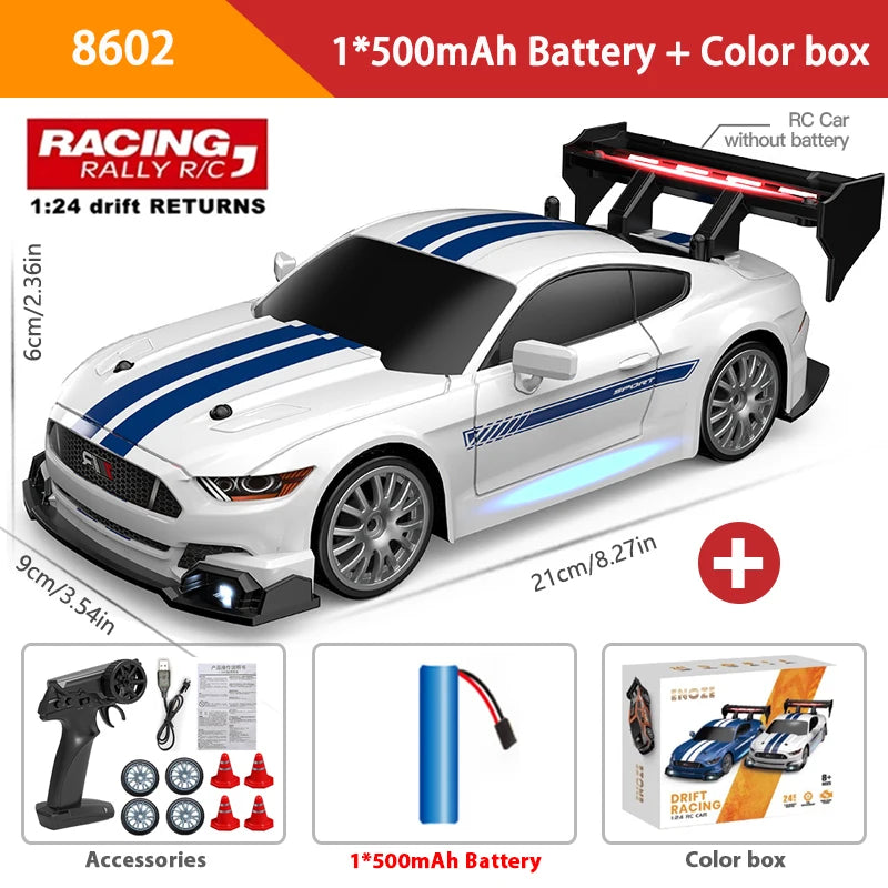 4WD Remote Control Car RC Drift 1:24 20KM/H High Speed Vehicle with LED Lights Racing Sport Toy for Adults Boys Girls Kids Gifts