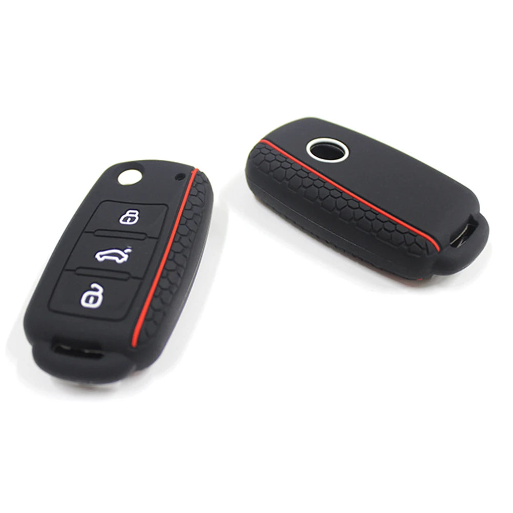 Silicone Car Key Fob Case Cover for Volkswagen Sagitar/Polo/Golf/Bora/Tiguan/TOUAREG/Phaeton/SEAT/Skoda Key Fob Cover