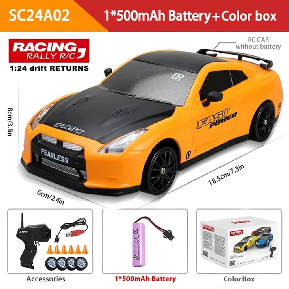 4WD Remote Control Car RC Drift 1:24 20KM/H High Speed Vehicle with LED Lights Racing Sport Toy for Adults Boys Girls Kids Gifts