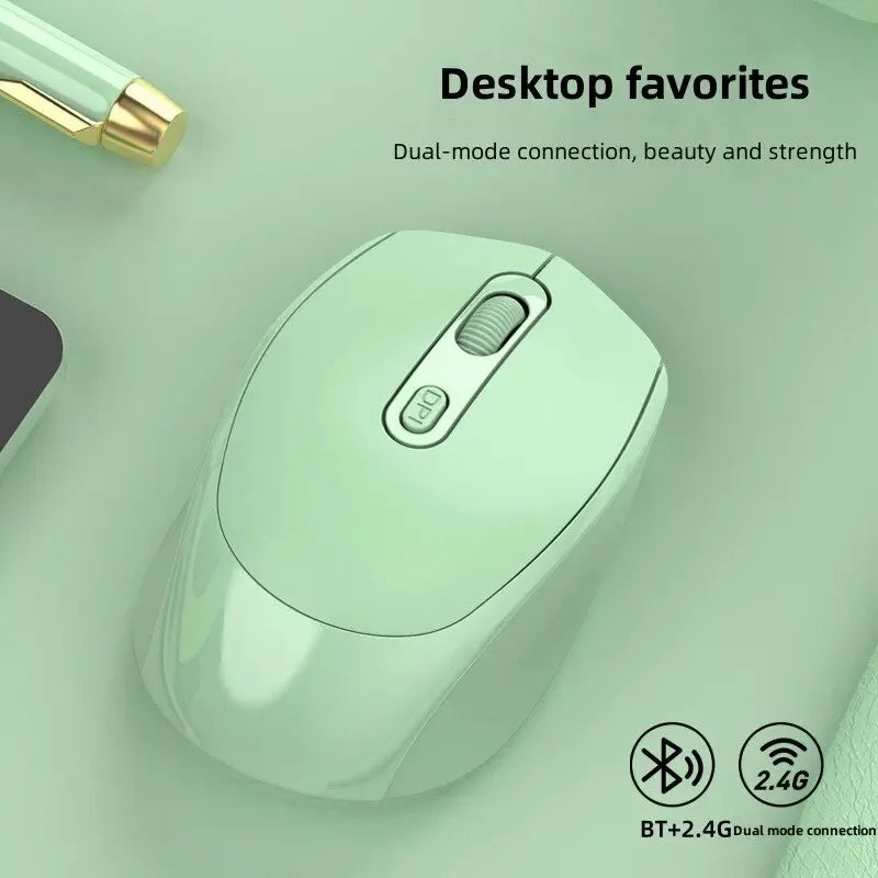 Wireless Silent Mouse Suitable For Business Office Esports Games Bluetooth 5.2 2.4G Dual Mode Mice Ergonomics Rechargeable Mouse