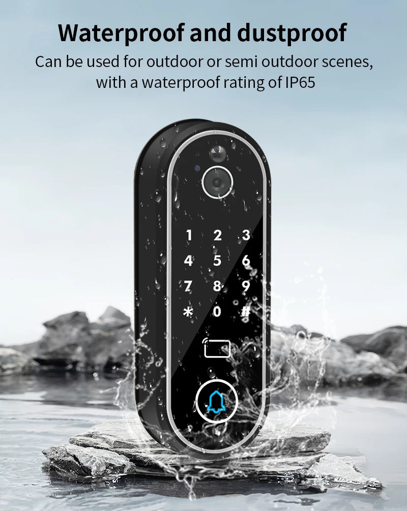 1080P Tuya Smart Doorbell Wifi Video Intercom with Motion Detection Unlock by Remote Control RFID Card NFC APP Access Control