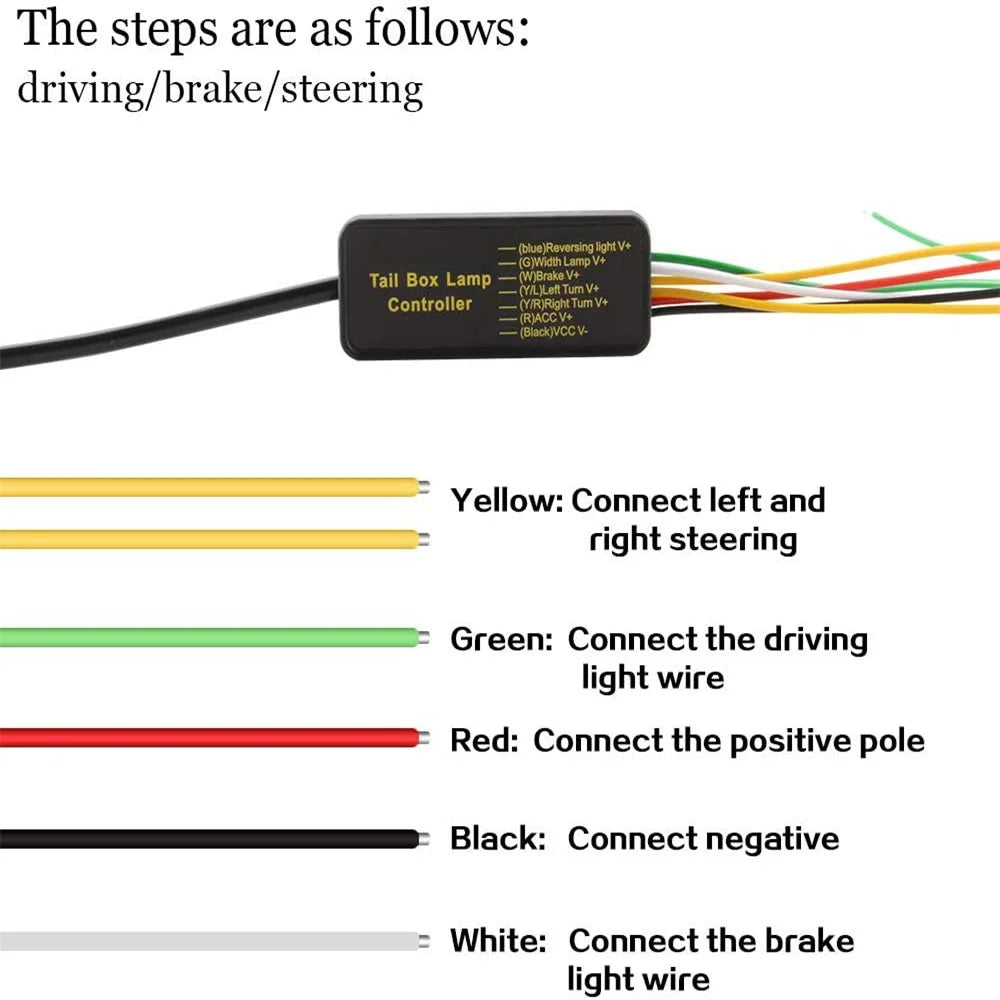 Car LED Brake LED Strip LightWaterproof Tailgate Strip Warning Strobe Emergency Flashing Driving Brake Turn Signal Lamp