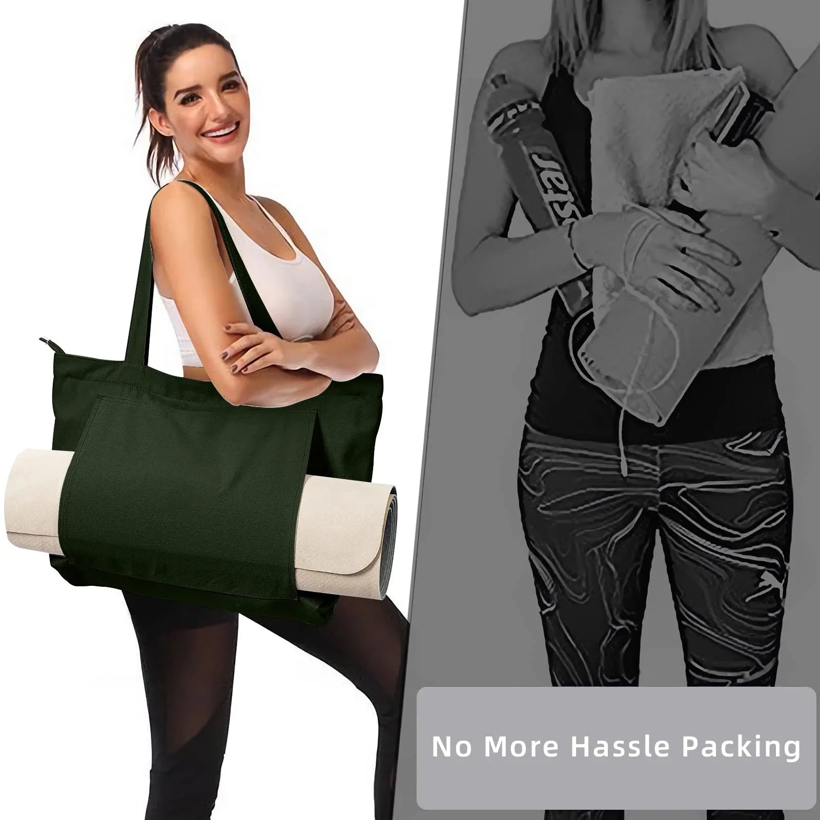 Yoga Mat Carry Bag Multifunctional Yoga Pilates Mat Case Bag Large Capacity Washable Lightweight Foldable Bag Tourism Fitness