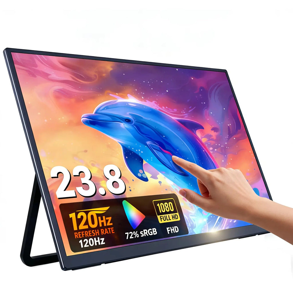 23.8-Inch Portable Monitor Touch Display FHD IPS 120Hz Travel Game Display With Built-in Stand Speaker Laptop Screen