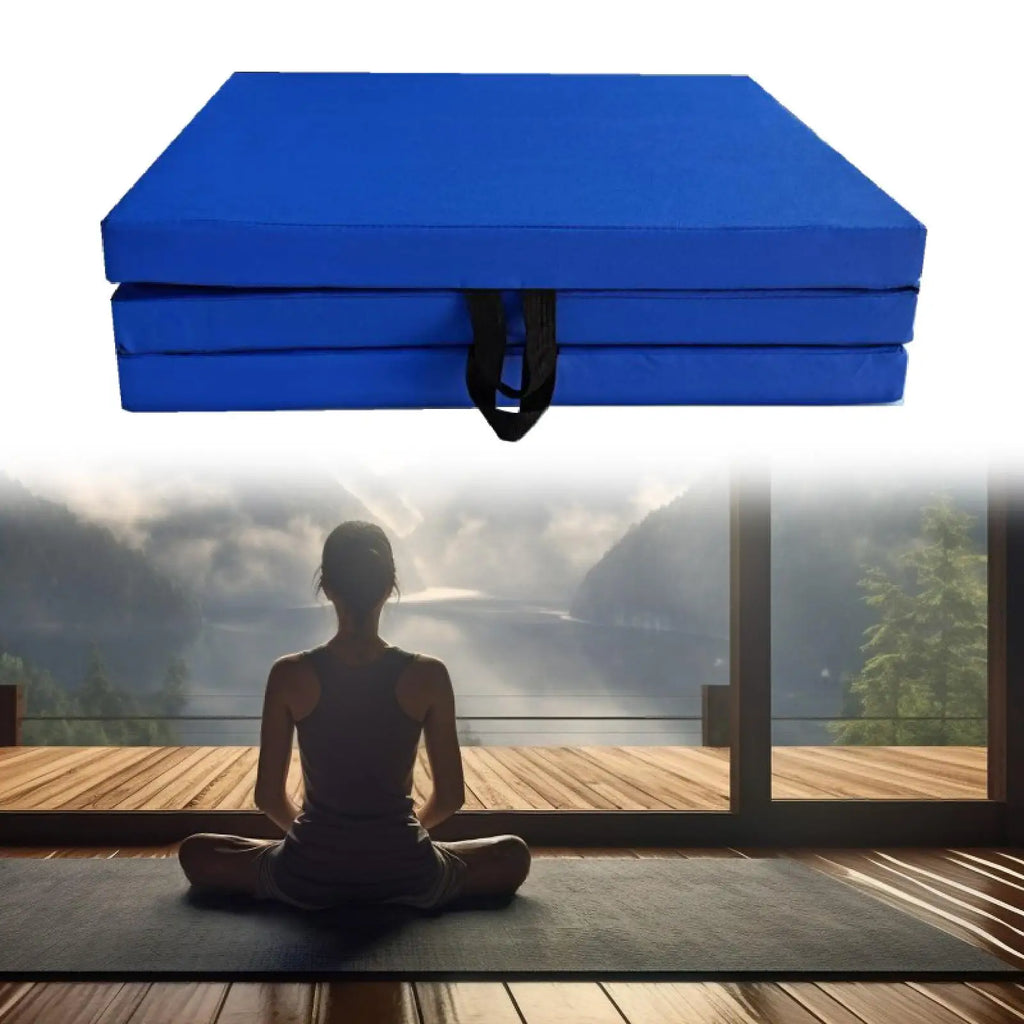 Folding Yoga Mat Tri Fold Folding Exercise Mat Thick Foldable Yoga Mat Non Slip Floor Pad for Women Men Home Gym
