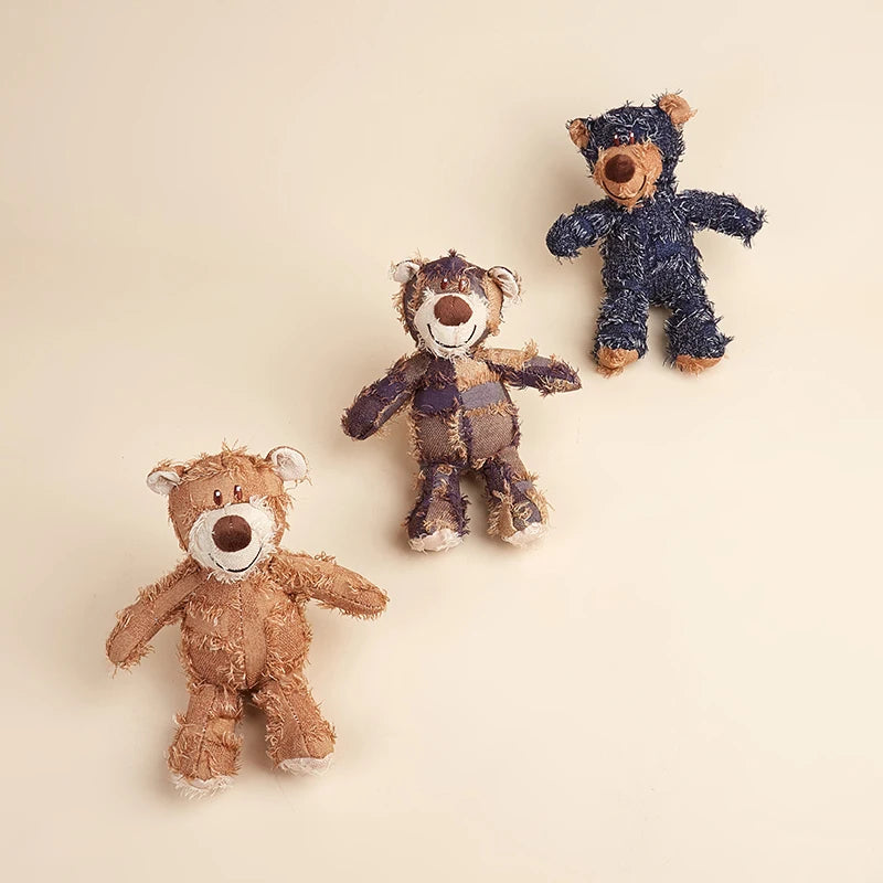 Pet Teddy Bear Soundmaking Toy Plush Interactive Dog Toys Grinding Cleaning Teeth Anti Bite Abreact Plaything Bear Pets Supplies