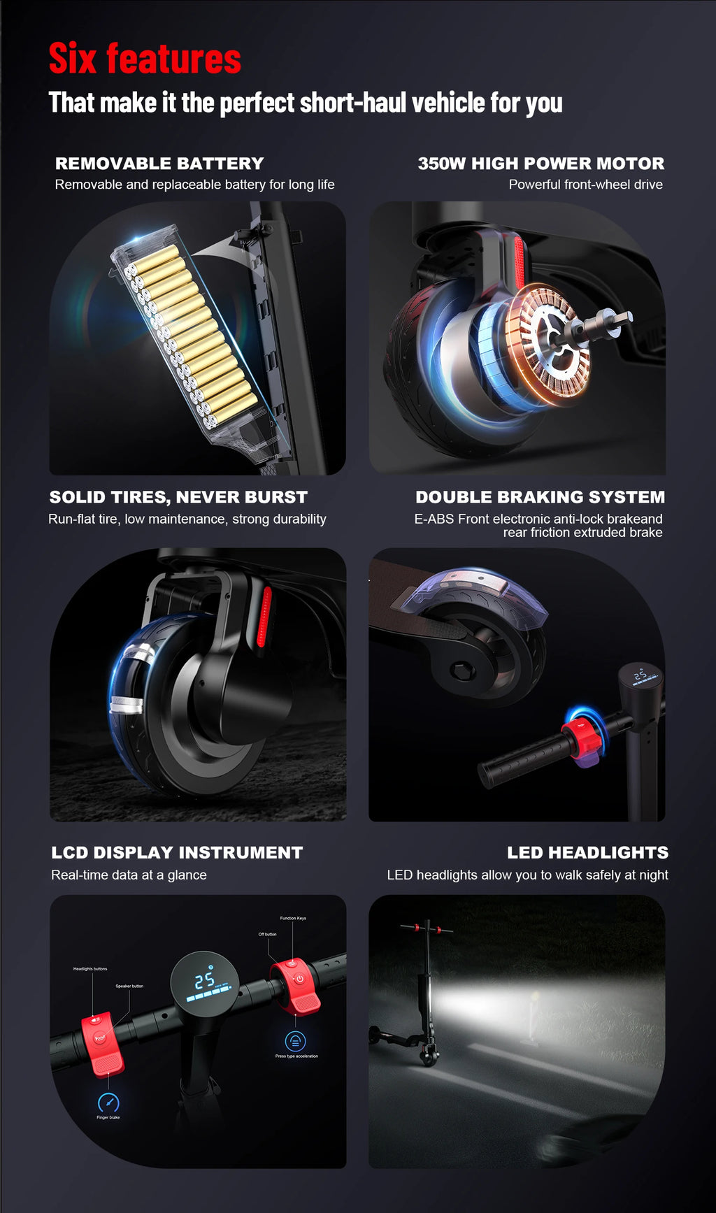 HUANCI X6 electric scooter adults Foldable electric kick scooters 350W scooters electric 36V 7.5A e scooter Smart APP escooters