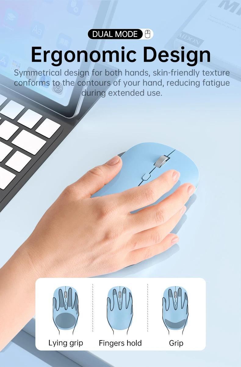 Wireless Mouse Bluetooth-compatible Mouse 2.4G Dual Modes Ergonomic Computer Mice For Laptop iPad Tablet PC Office Gaming Mouse