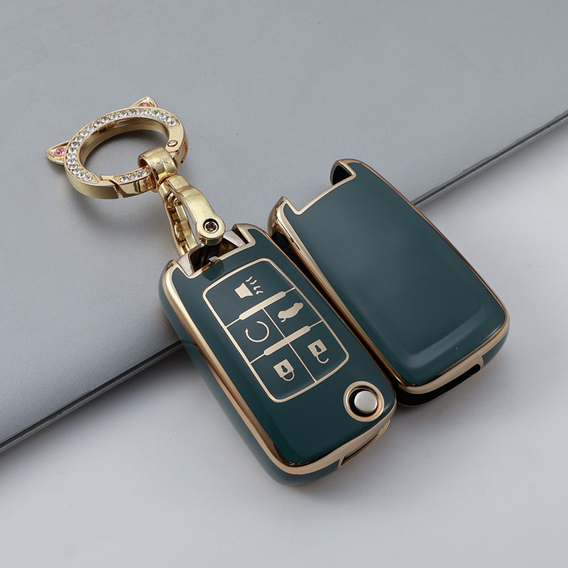 Car Flip Key Fob Case For Chevrolet Equinox Volt Cruze Impala Camaro Garna Yakista AVEO GMC Terrain Key Cover Keychain Protector