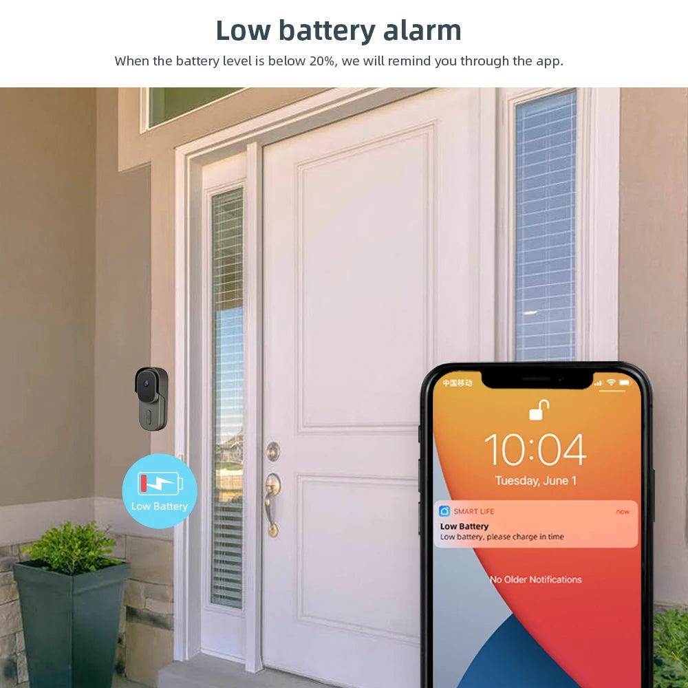 Tuya Video Doorbell WiFi Wireless Door Bell DC AC Battery Powered 1080P 2MP Waterproof with Alexa Door bell Camerar Smart Home