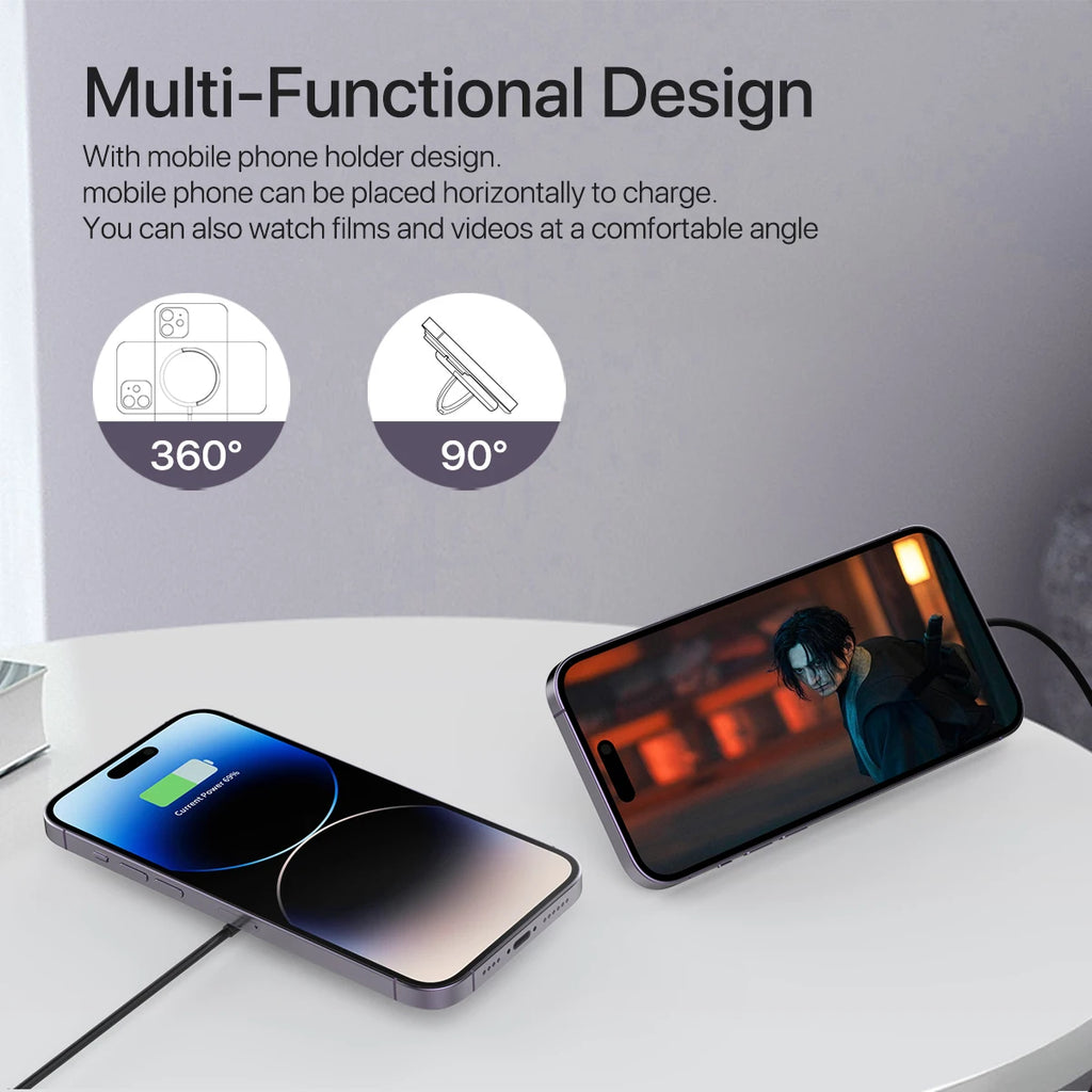 15w Maxsafe Wireless Pad Fast Charging Type-c Magnetic Car Wireless Charger For iPhone 14 13 16 15 Pro XS Max Mini X XR