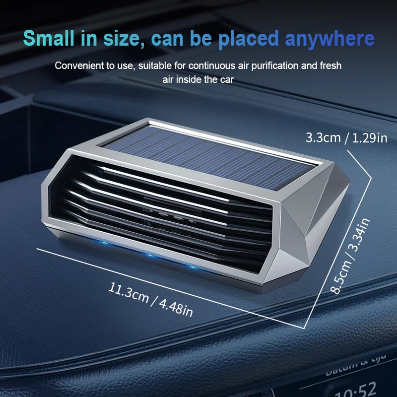 1pc, Solar purifier, automatic operation, air purifier with vibration sensor, can significantly improve the air inside the car i