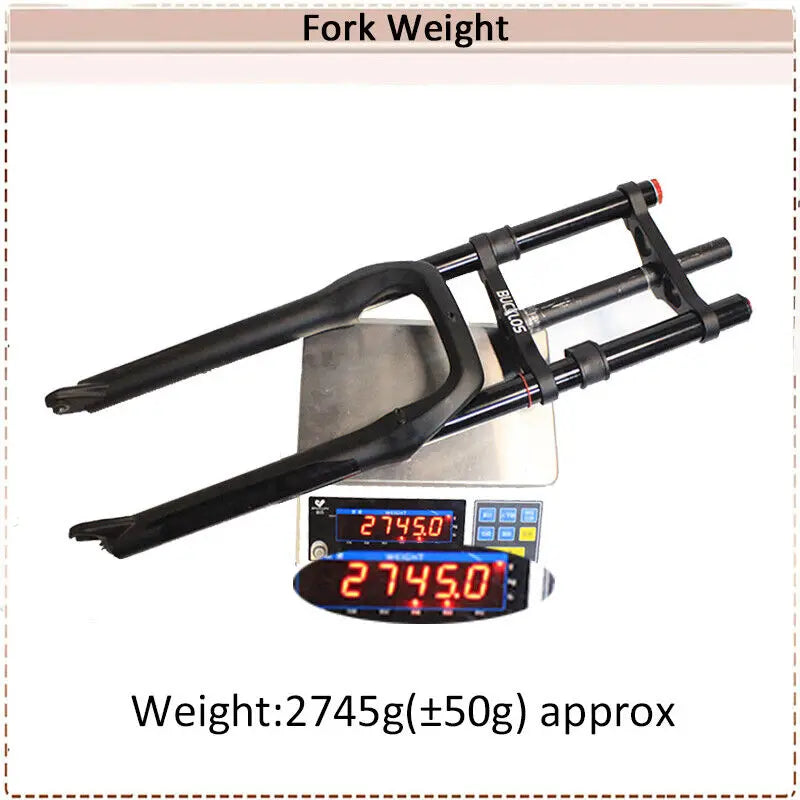 BUCKLOS Snow Fat Bike Fork 20*4.0 Inch / 26*4.0 Inch Air Suspension Fork Travel 180mm Double Shoulder E-Bike Fork Bicycle Parts