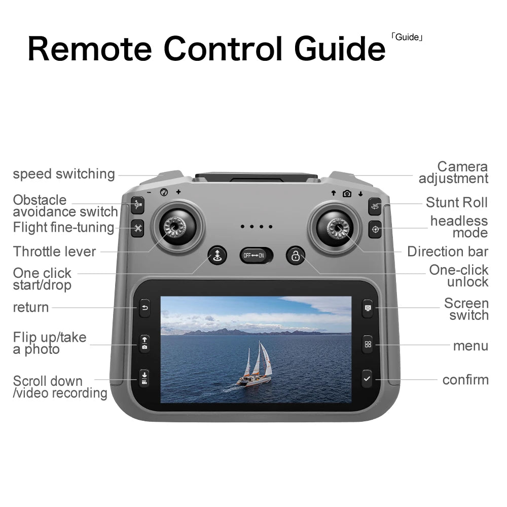 New Drone With 4K Dual Cameras 4.3-inch Screen Brushless Drone WiFi Professional Aerial Photography Mini Drones RC Quadcopter