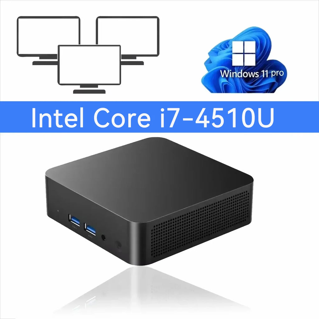 2026 Brand New Portable Mini PC Computer Intel Core i7-4510U 16GB RAM 512GB USB 3.0 SSD WiFi6 BT5.2 Mini PC Desktop Computer