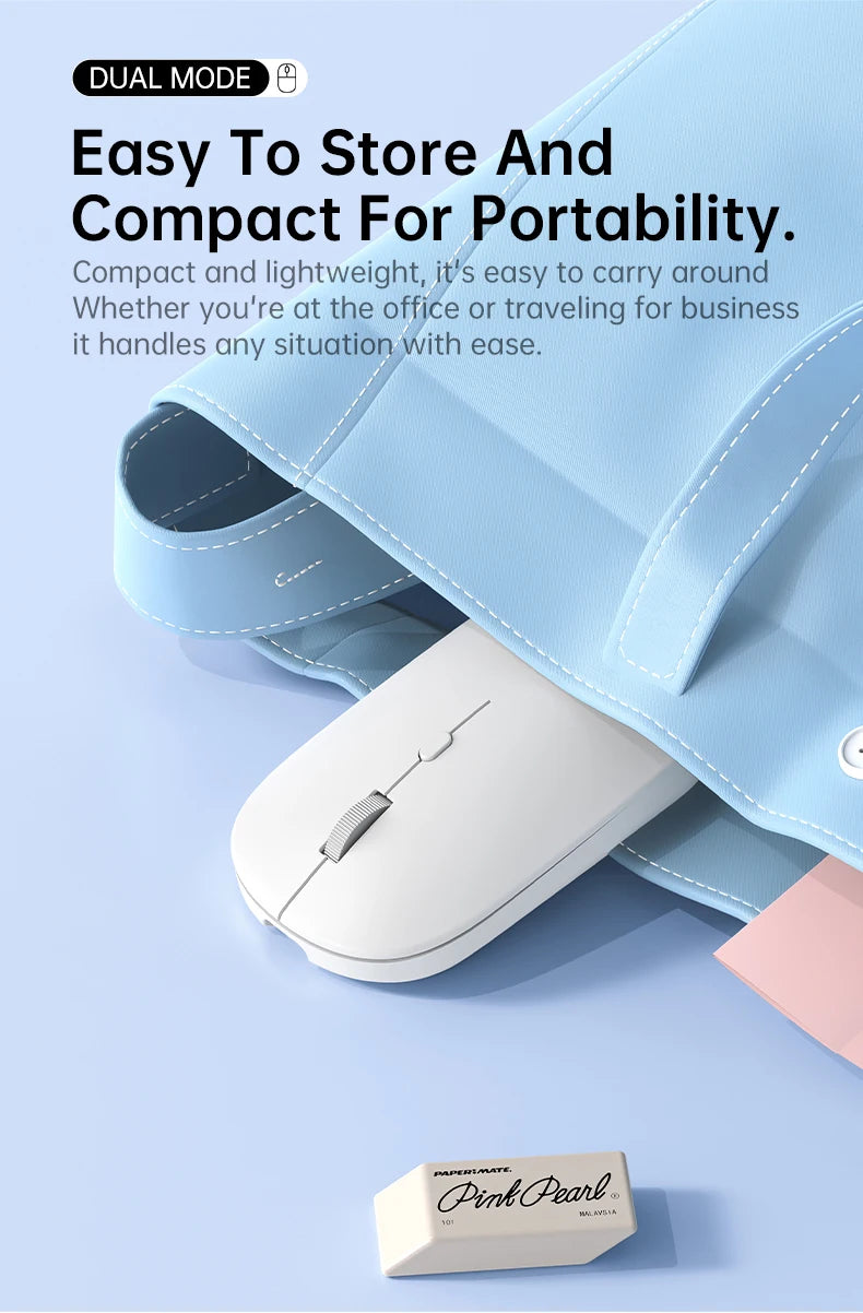 Wireless Mouse Bluetooth-compatible Mouse 2.4G Dual Modes Ergonomic Computer Mice For Laptop iPad Tablet PC Office Gaming Mouse