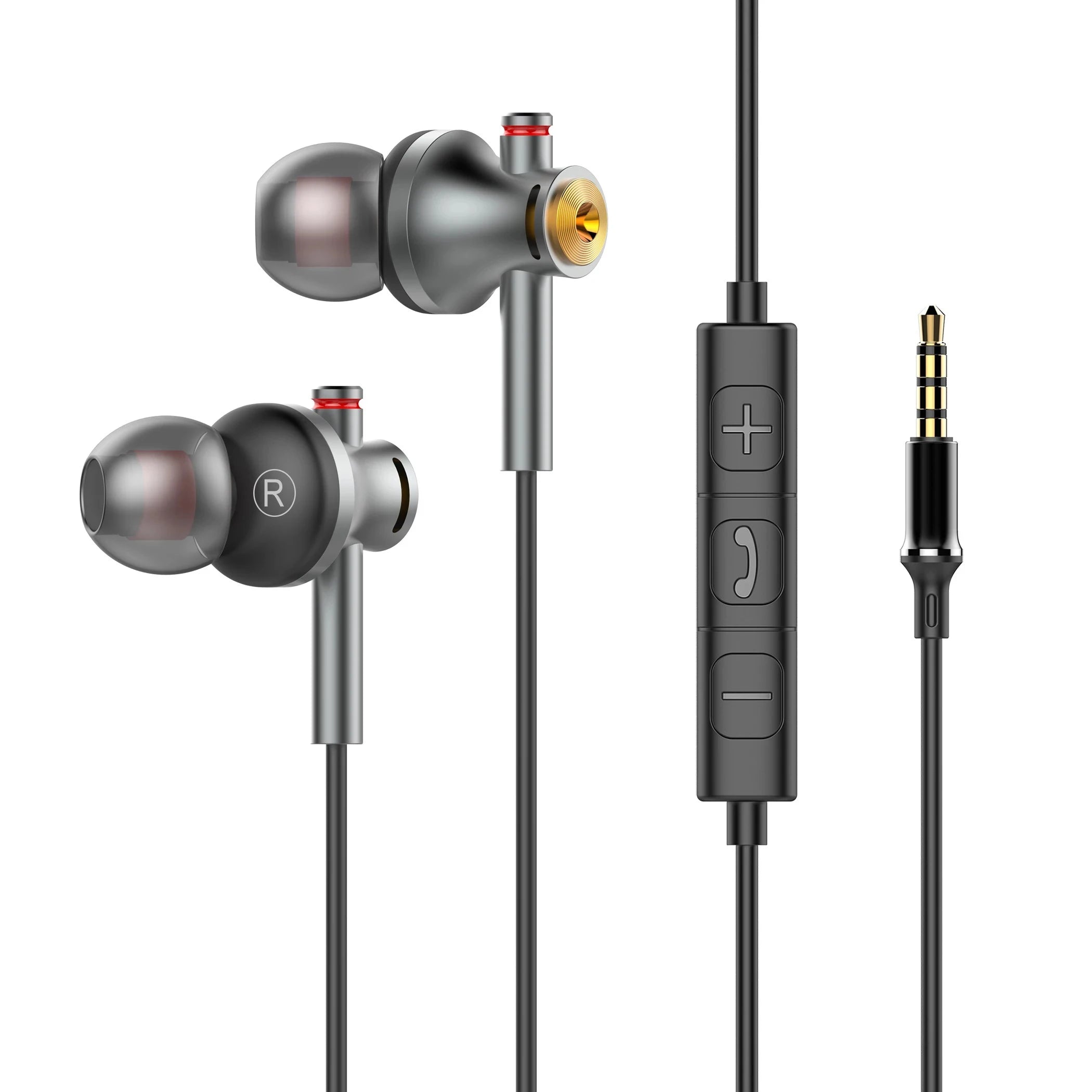 EARDECO 3.5mm/typec Gaming Earbud Wired Headphones In-ear Sport Music Wired Earphone Earbuds Bass with Mic Stereo Metal Running