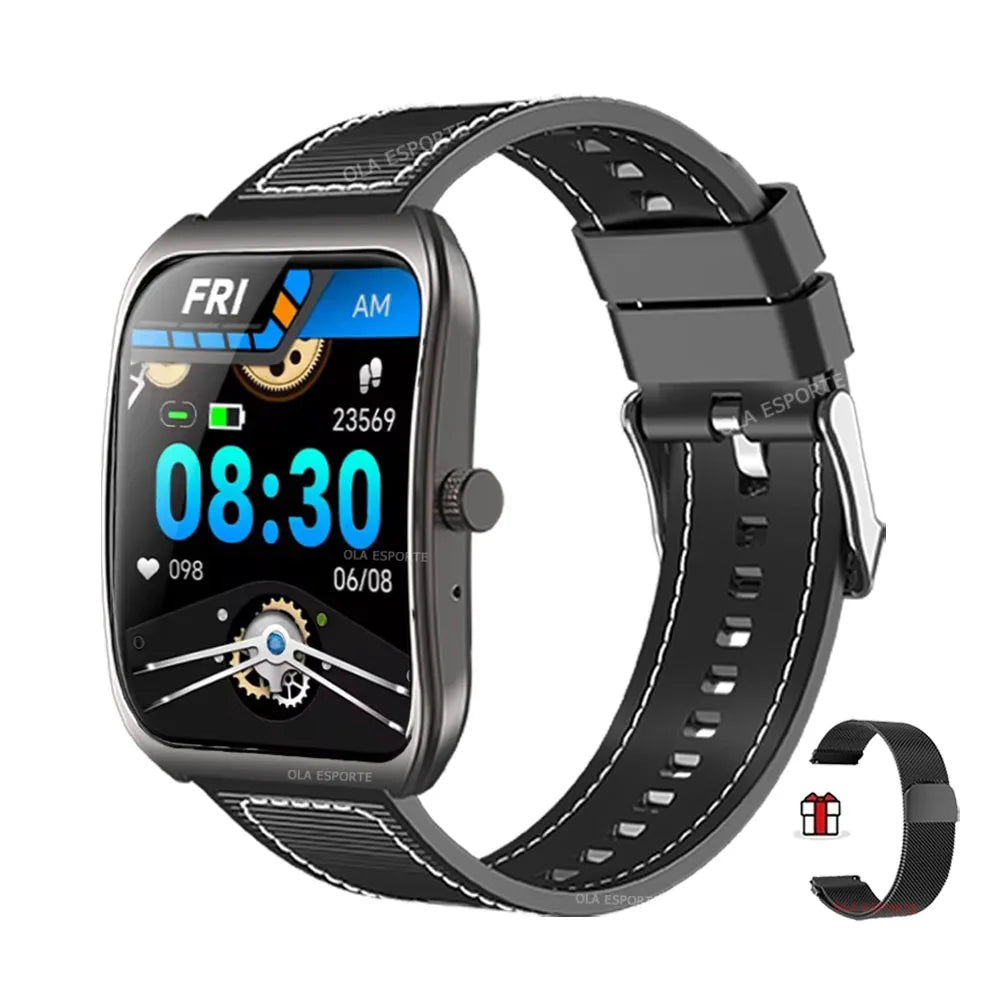 Smart Watch 2.01'' AMOLED Curved Screen IP68 Waterproof Bluetooth Call AI Vioce Assistant Fitness GPS Tracker Smartwatch for Men
