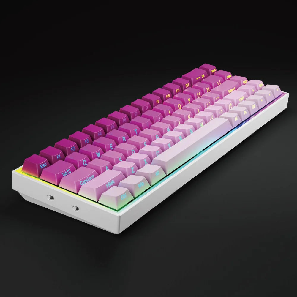 Wired Mechanical Keyboard Green Axis 68 Keys Hot-Swappable Side-Engraved Gradient E-Sports Gaming Keyboard