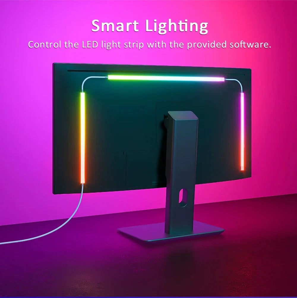 USB Computer Sync Light Strip PC Strip Lights 24 27 32 34 Inch Monitor RGB Screen LED Backlight for Gaming Room Atmosphere Decor