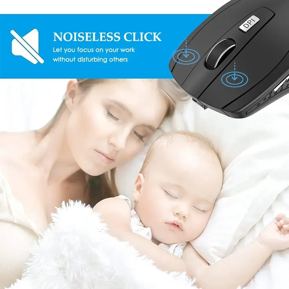 2.4G wireless mouse, portable battery-powered office mouse, supports adjustable DPI, suitable for laptops