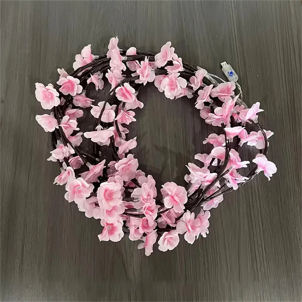 Cherry Blossom 96 Led USB Tree Branch Rattan Lights 8 Modes Colorful String Lamp Valentine Christmas Wedding Bedroom Decoration