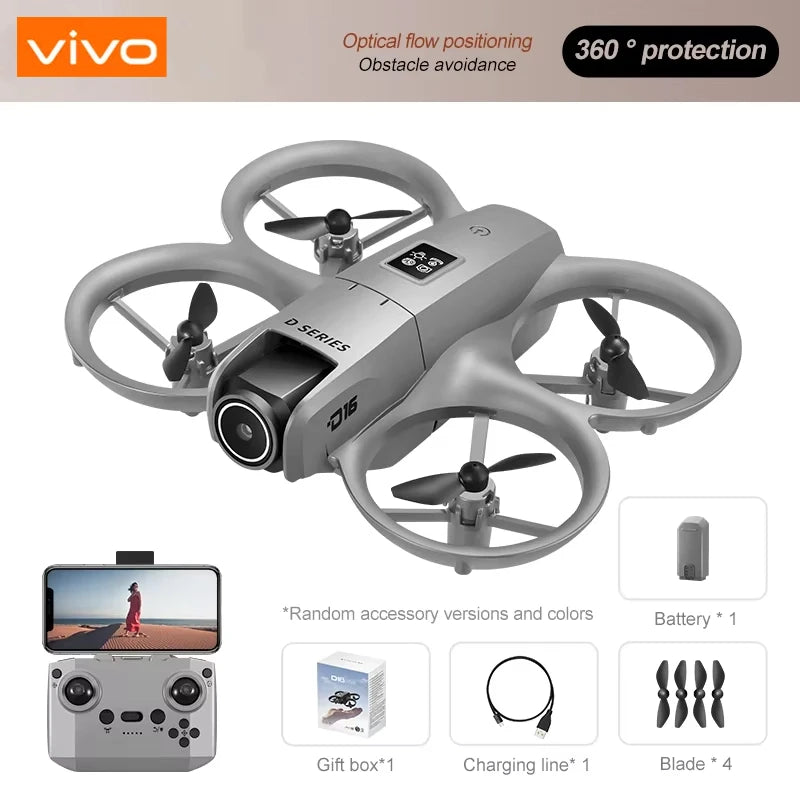 VIVO D16 Drone 8K Aerial HD Profesional Dual-camera Helicopter Optical Flow Positioning Avoidance Brushless Motor GPS Drone
