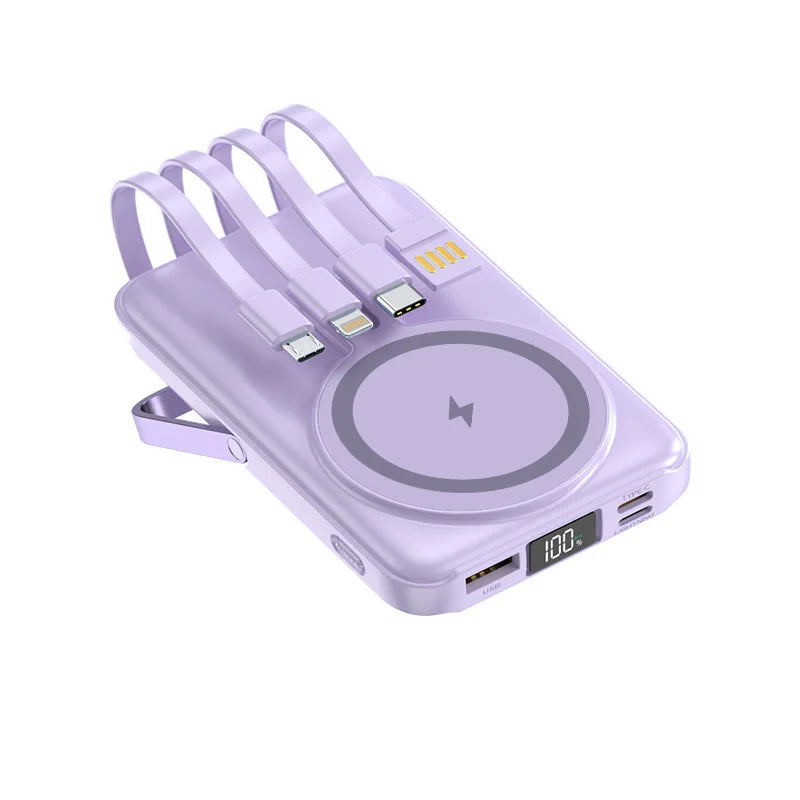 20000mAh Magnetic Power Bank Wireless Fast Charging Portable Charger with Cable Stand External Battery for IPhone Iwatch Magsafe