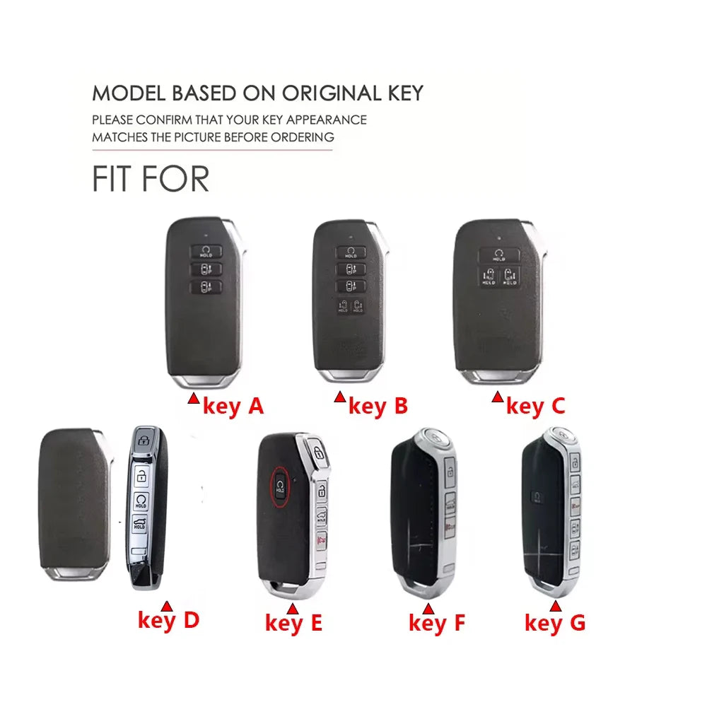 Leather Car Key Case Fob Cover for Kia Sportage Ray Sorento Soul Telluride Cerato K5 K8 K3 KX3 KX7 Seltos 2020-2022 Carnival