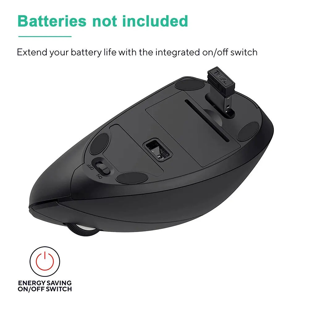 Wireless Mouse Vertical USB 2.4GHz Ergonomic 800/1200/1600 DPI 6 Mute Buttons For MacBook Tablet Laptops PC Computer Accessories