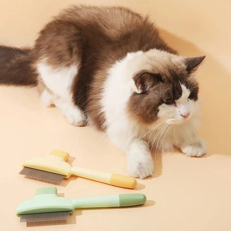 Pet One Button Self Cleaning Pet Grooming Gloves Brush Comb Hair Remover and Massage Tool for Cats and Dogs Easy Grooming