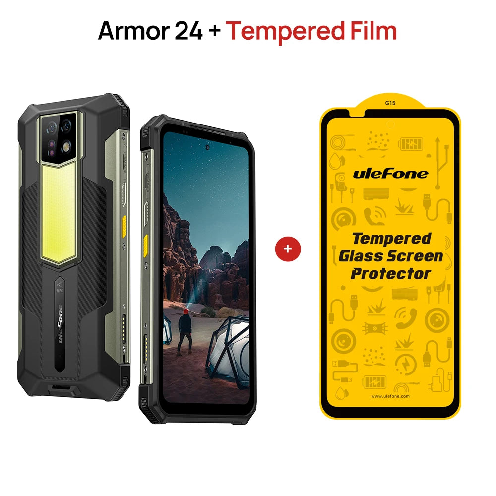 Ulefone Armor 24 Rugged Phone, 22000mAh, Up to 24GB + 256GB, 6.78 ", 120Hz Smartphone, 64MP + 64MP, NFC Phone, Global Version
