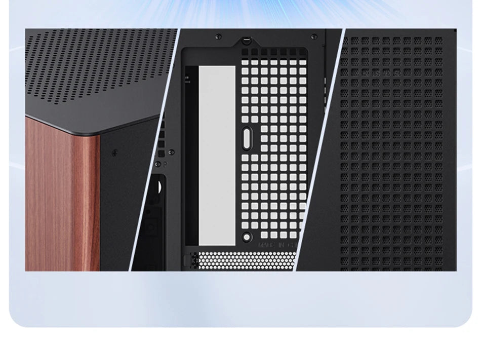 Jonsbo TK-0 ITX Sea View Room Case Separated Cabinet Dual-Curved Glass Aluminum Solid Walnut Wood Compact Desktop Chassis