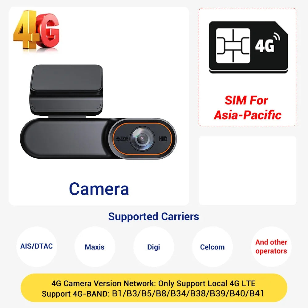 PEGATISAN 4K 4G Cam Mini Sentinel Mode CAR DVR 1080P Black Box Room OBD Parking Monitor Night Vision Camera OBD Connection