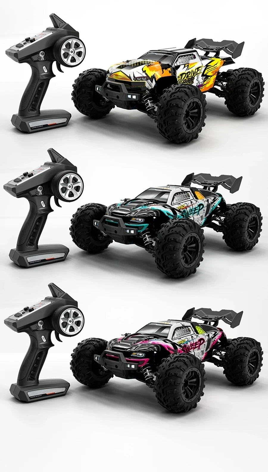 1:16 80km/h Brushless RC Drift Car With LED Lights 4WD Electric High Speed Racing Remote Control Monster Truck for Kids Adults