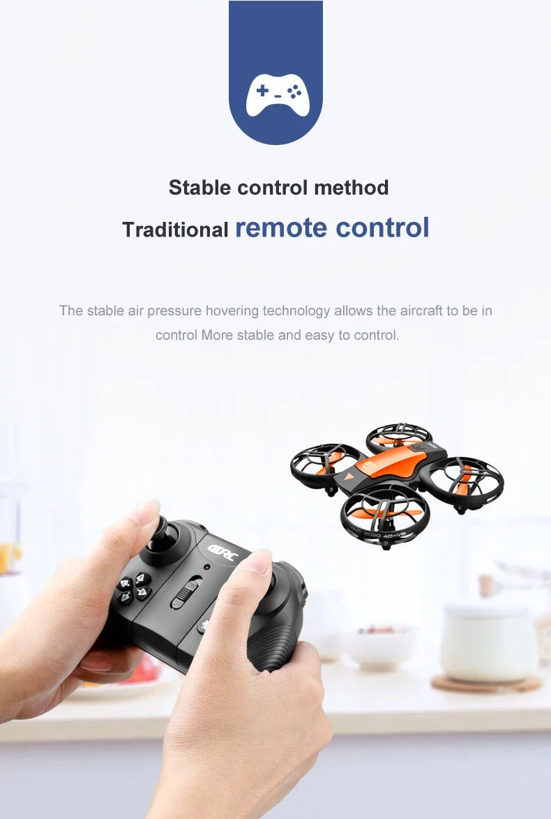 4DRC V8 New Mini Quadcopter Drone - 4K HD Wide Angle Camera, WiFi FPV Remote Control, Height Hold, 4-Axis RC Aircraft Kids' Toy