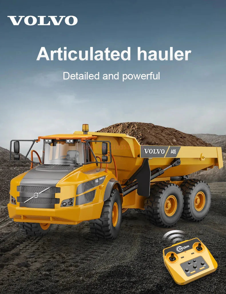Double E E591 1:20 A40G RC Car Engineering Vehicle Kids Remote Controlled Articulated Dump Truck Toys for Boys Christmas Gifts